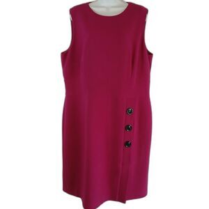 Talbots Sleeveless Midi Dress in Deep Magenta